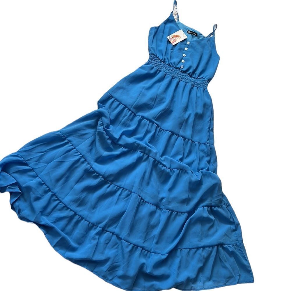Summer Spaghetti Strap sleeveless high waist stretch maxi dress